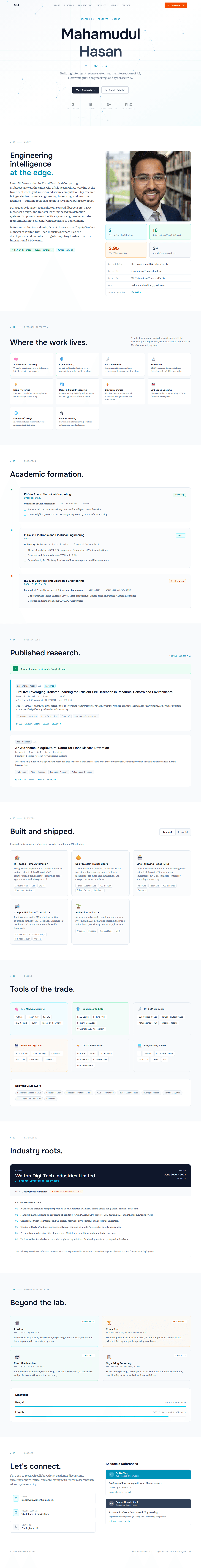 MH Masum personal portfolio website screenshot