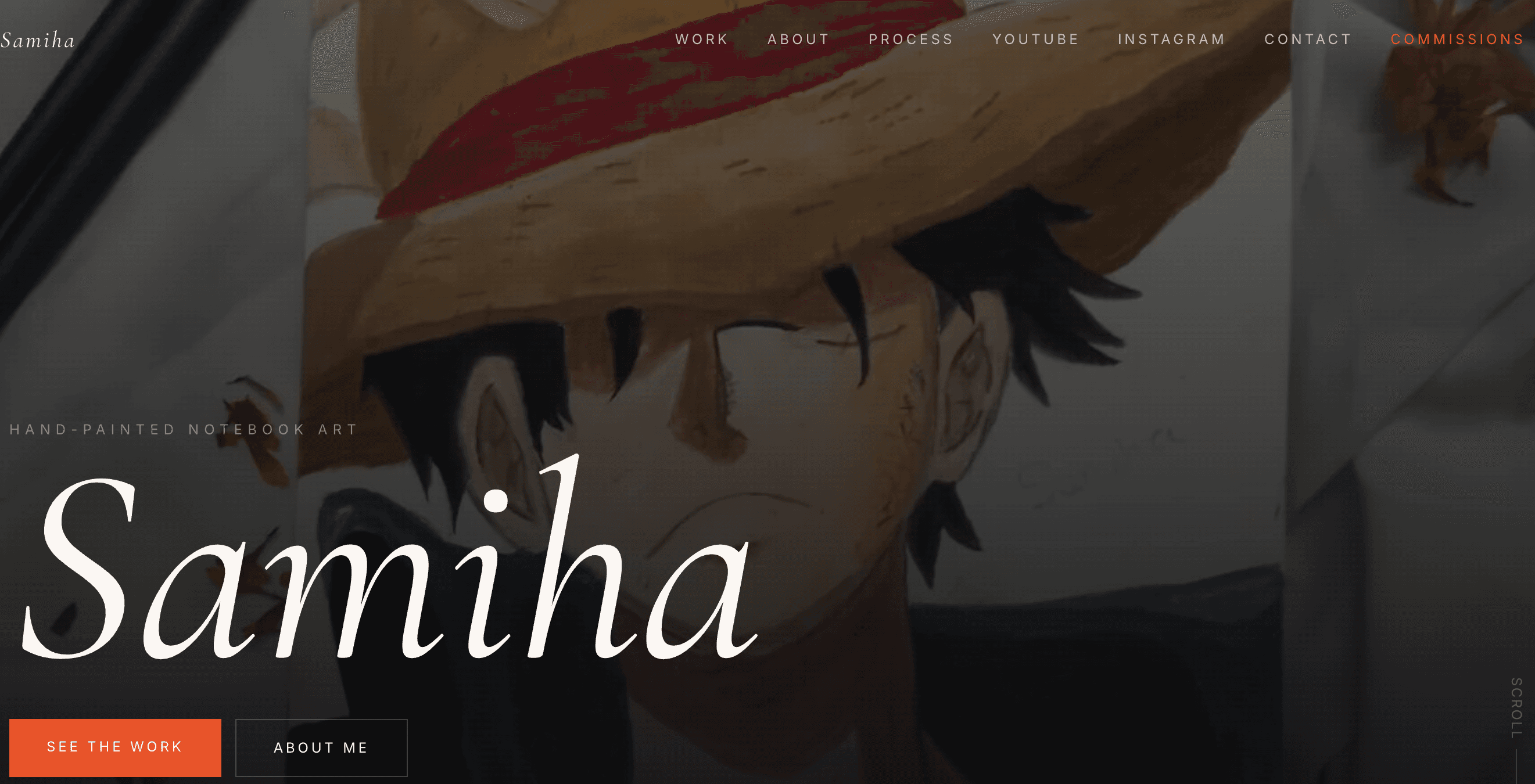 Samiha Art template portfolio website screenshot